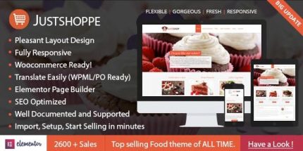 Justshoppe – Elementor Cake Bakery WordPress Theme